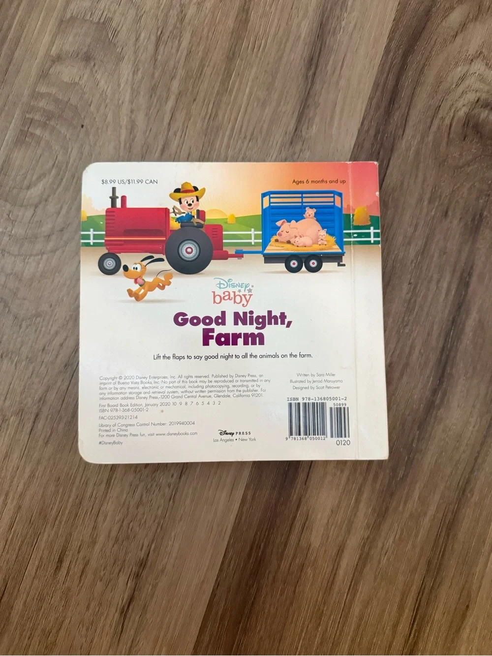 Disney Baby Good Night, Farm Board Book - Purple & Green